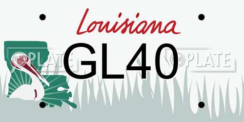 GL40 Louisiana License Plate