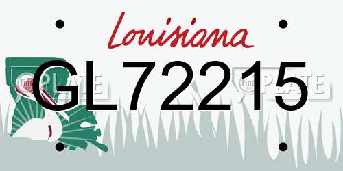 GL72215 Louisiana License Plate