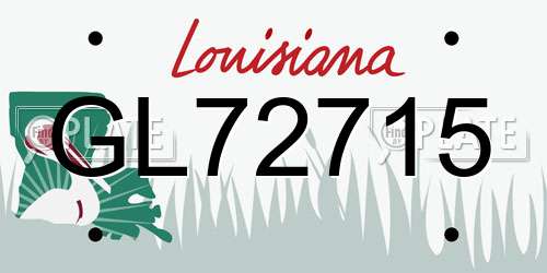 GL72715 Louisiana License Plate