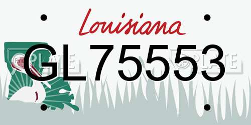 GL75553 Louisiana License Plate