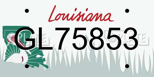 GL75853 Louisiana License Plate