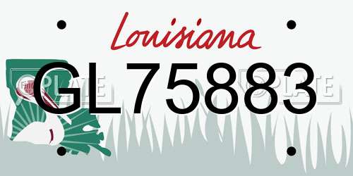 GL75883 Louisiana License Plate