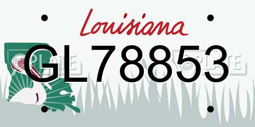 GL78853 Louisiana License Plate