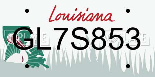 GL7S853 Louisiana License Plate