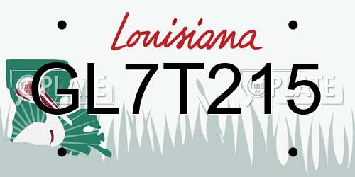 GL7T215 Louisiana License Plate