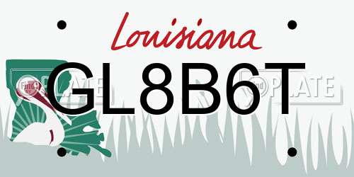 GL8B6T Louisiana License Plate