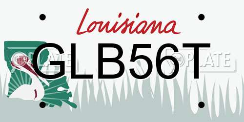 GLB56T Louisiana License Plate