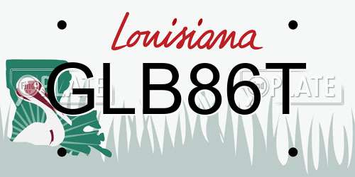 GLB86T Louisiana License Plate