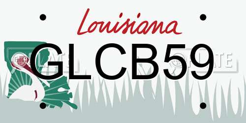 GLCB59 Louisiana License Plate