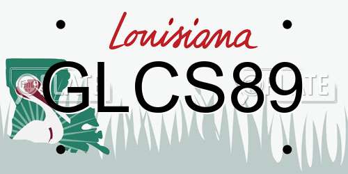 GLCS89 Louisiana License Plate