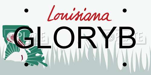 GLORYB Louisiana License Plate