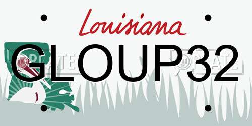 GLOUP32 Louisiana License Plate