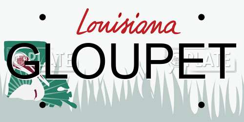 GLOUPET Louisiana License Plate