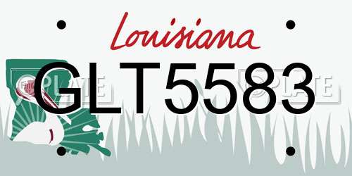 GLT5583 Louisiana License Plate
