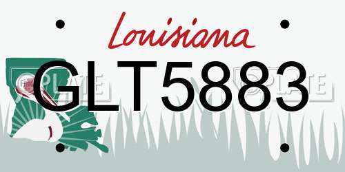 GLT5883 Louisiana License Plate