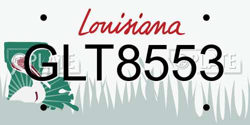 GLT8553 Louisiana License Plate