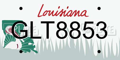 GLT8853 Louisiana License Plate