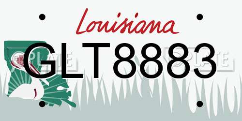 GLT8883 Louisiana License Plate