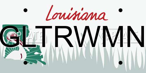 GLTRWMN Louisiana License Plate