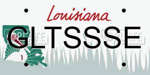 GLTSSSE Louisiana License Plate