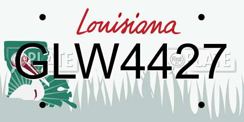 GLW4427 Louisiana License Plate
