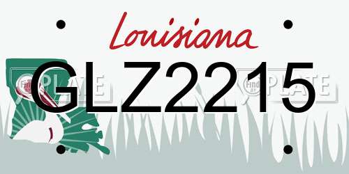 GLZ2215 Louisiana License Plate
