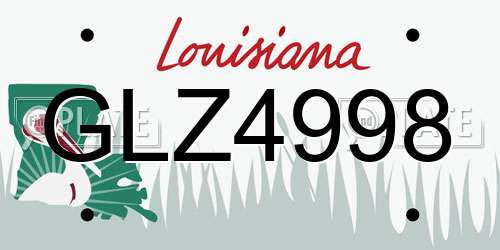 GLZ4998 Louisiana License Plate