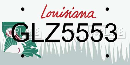 GLZ5553 Louisiana License Plate