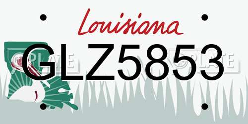 GLZ5853 Louisiana License Plate