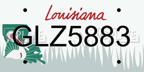 GLZ5883 Louisiana License Plate