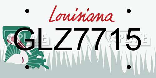 GLZ7715 Louisiana License Plate