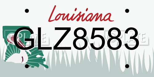 GLZ8583 Louisiana License Plate