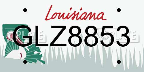GLZ8853 Louisiana License Plate