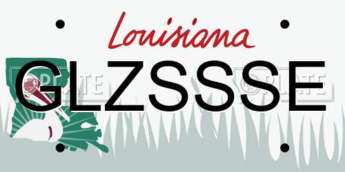 GLZSSSE Louisiana License Plate