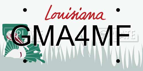 GMA4MF Louisiana License Plate