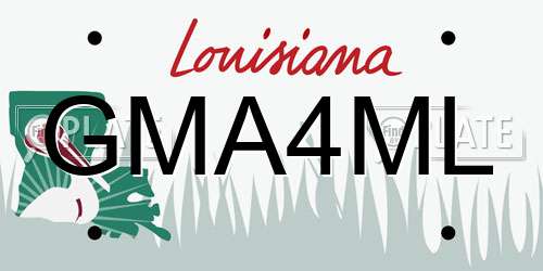 GMA4ML Louisiana License Plate