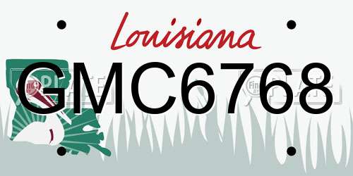 GMC6768 Louisiana License Plate