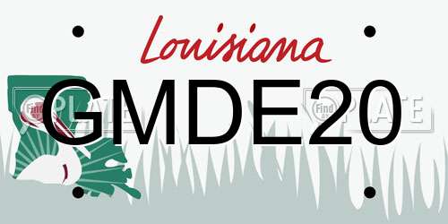 GMDE20 Louisiana License Plate