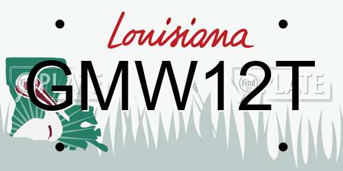 GMW12T Louisiana License Plate