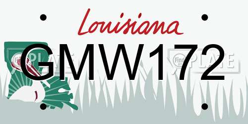 GMW172 Louisiana License Plate