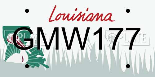GMW177 Louisiana License Plate