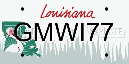 GMWI77 Louisiana License Plate