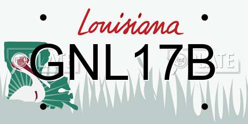 GNL17B Louisiana License Plate
