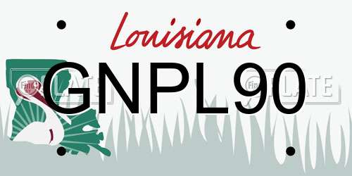 GNPL90 Louisiana License Plate