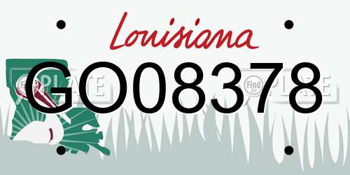 GO08378 Louisiana License Plate