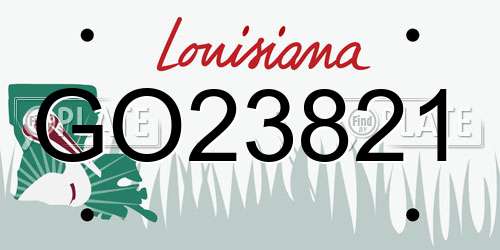 GO23821 Louisiana License Plate