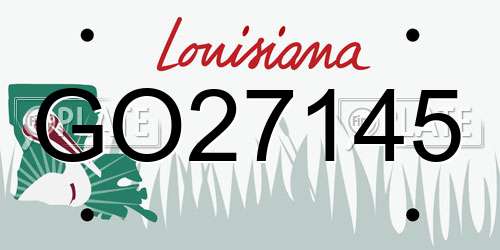 GO27145 Louisiana License Plate