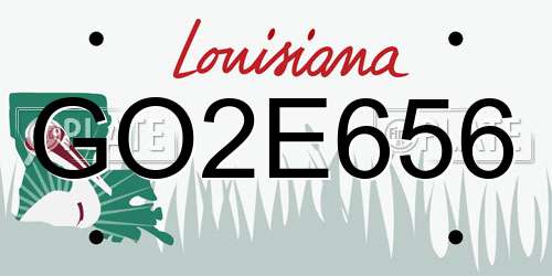 GO2E656 Louisiana License Plate