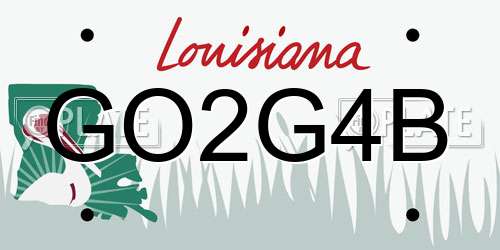 GO2G4B Louisiana License Plate