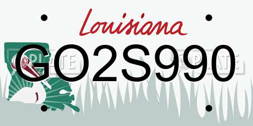 GO2S990 Louisiana License Plate